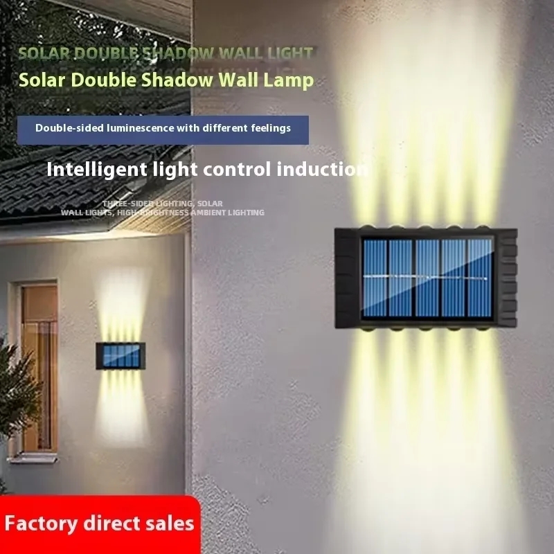 Waterproof Junction Box Solar - 4/6/8/10LEDs Solar Wall Lamp Yard Street