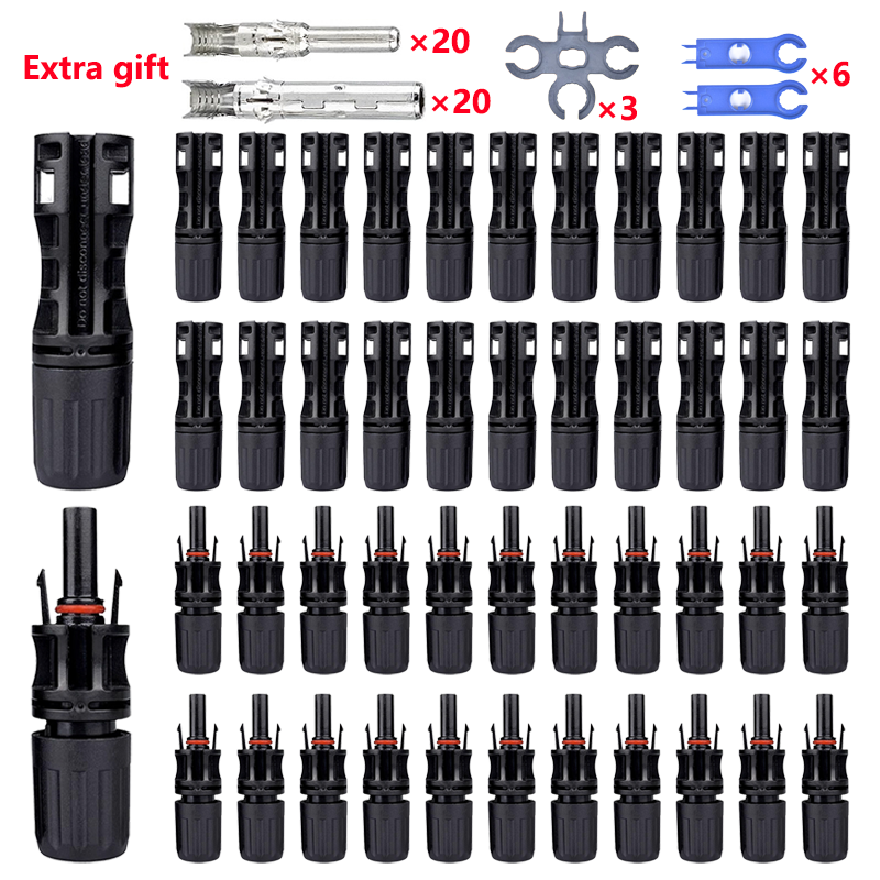 Renewable Energy Kit - 600/400/200/100/40/20/10 Pcs Photovoltaic Solar Connector Kit
