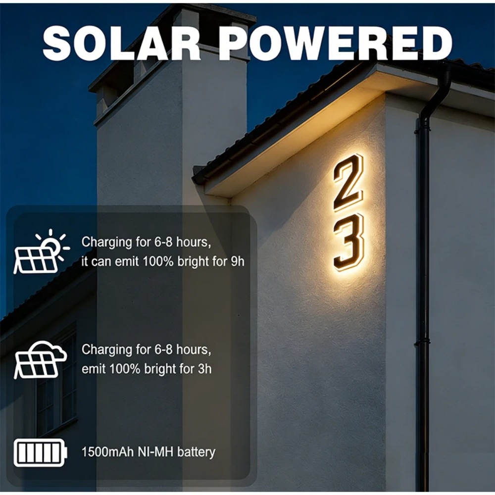 New Solar Address Sign LED Hou - Waterproof Junction Box Solar review and price