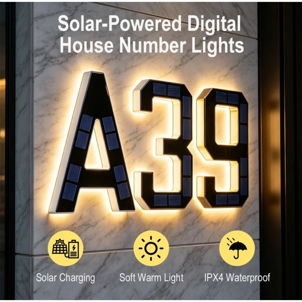 New Solar Address Sign LED Hou - Waterproof Junction Box Solar review and price
